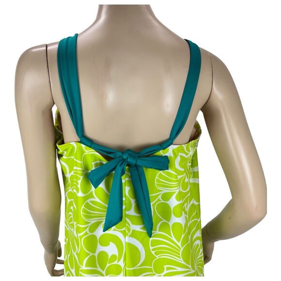 Athleta Kokomo Halter Swim Sport Dress XL Green Floral Print Bra Insert - Picture 5 of 11
